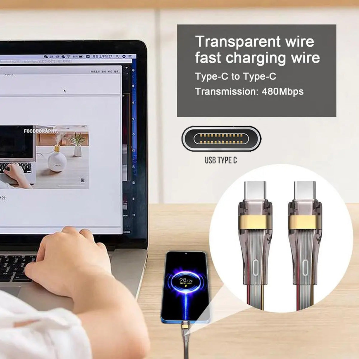 UC-003-FL-1.0M 1m USB-C to USB-C Flat Power Cable USB2.0 65W Fast Charge Laptop Tablet Phone Data Cable UC-003-FL-1.0M 1m USB-C to USB-C Flat Power Cable USB2.0 65W Fast Charge Laptop Tablet Phone Data Cable